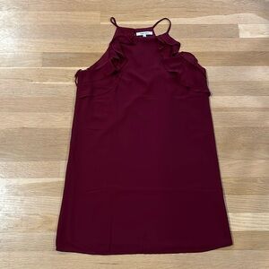 Maroon Dress with Ruffle Detail
